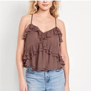 Old Navy Brown Ruffled Camisole
